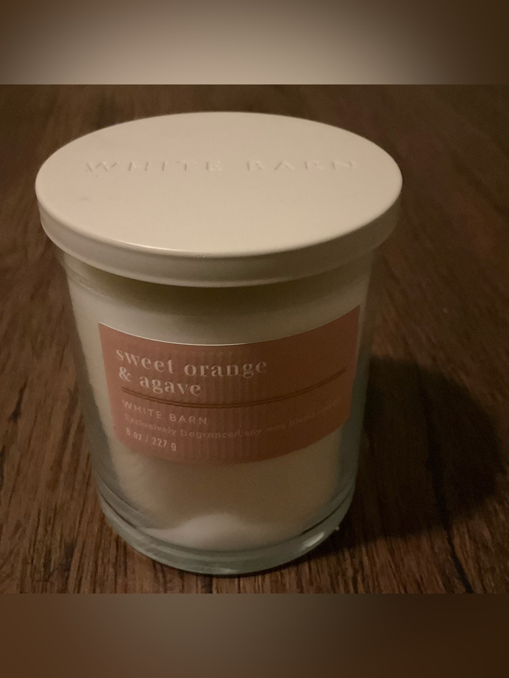 White Barn Sweet Orange Agave Scented Candle Citrus Jasmine Musk Soy Wax 8 oz